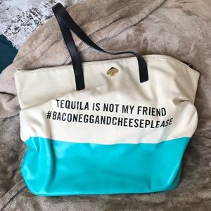 Large Kate Spade Canvas Tote Turquoise